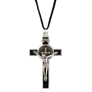 Black St. Benedict Crucifix Pendant - 4/pk