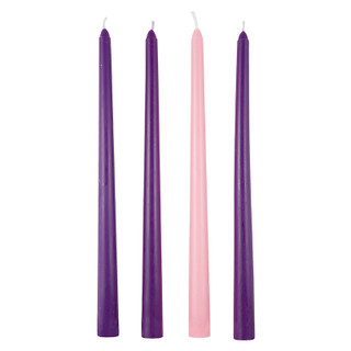 12" Advent Taper Candle - 6/pk