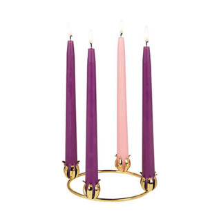 6" Dia Brass Advent Wreath - 6/pk