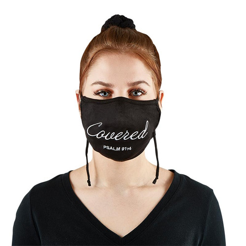 Embroidered Psalm 91:4 Face Mask