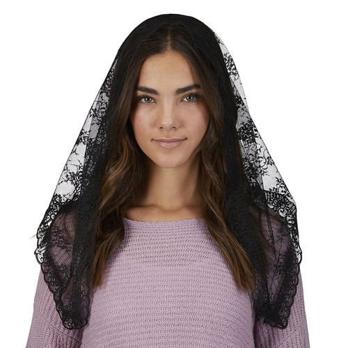 Traditional Chapel Veil - Black - 2/pk