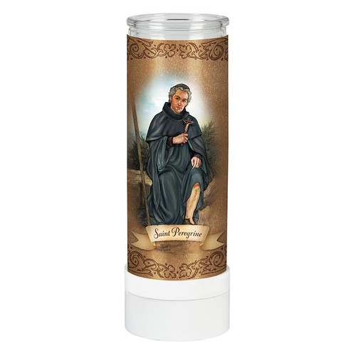 Battery Operated Electric Devotional Candle - St. Peregrine - 4/pk