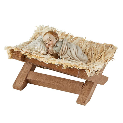 4" Sleeping Infant Jesus in Manger