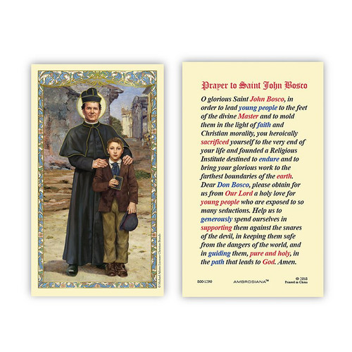 Saint John Bosco Laminated Holy Card - 25/pk