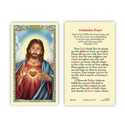 Sacred Heart Laminated Holy Card - 25/pk (800-3900)