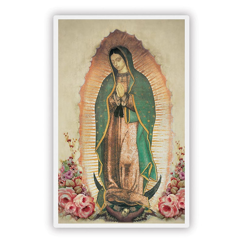 Our Lady of Guadalupe Spanish Large Print Laminated Holy Card - 50/pk
