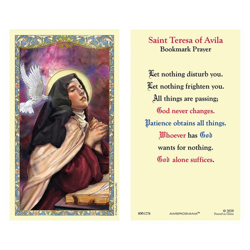 Saint Teresa of Avila Laminated Holy Card - 25/pk