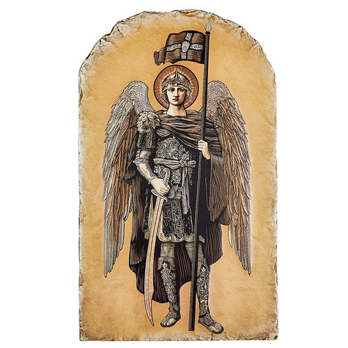 St Michael Sepia Arch Tile Plaque