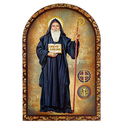 Saint Benedict Arched Plaque