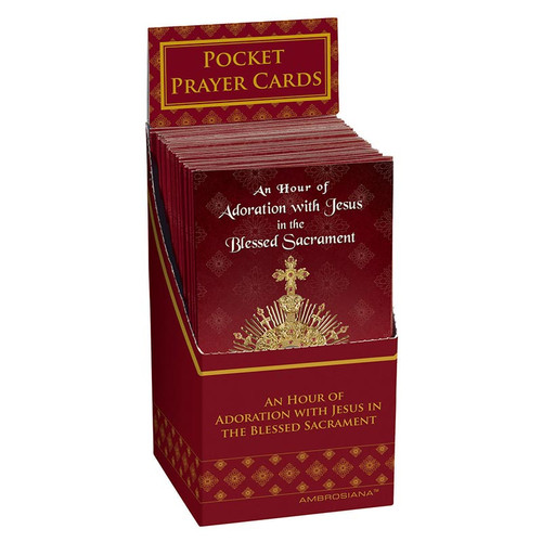 Adoration Pocket Prayer Card Display - 48/pk