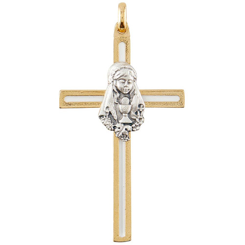 First Communion Cross Pendant Girl - 12/pk (J7686)