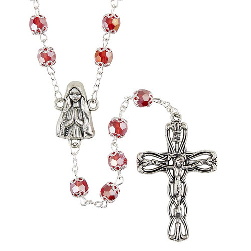 Double Capped Ruby Bead Rosaries