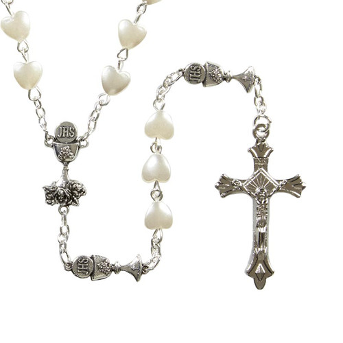 First Communion Heart Rosary - 4/pk