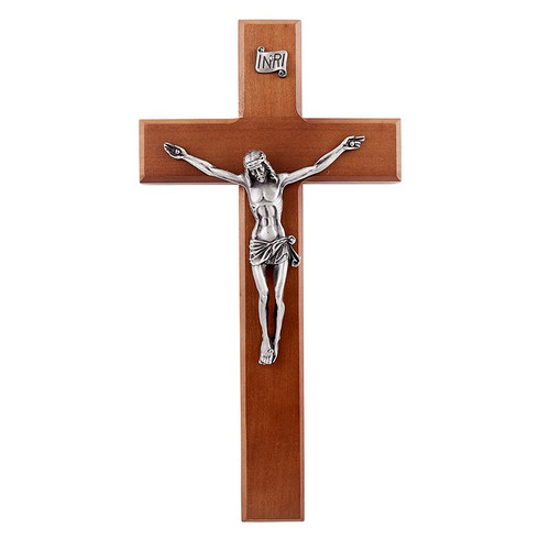 Walnut finish Crucifix
