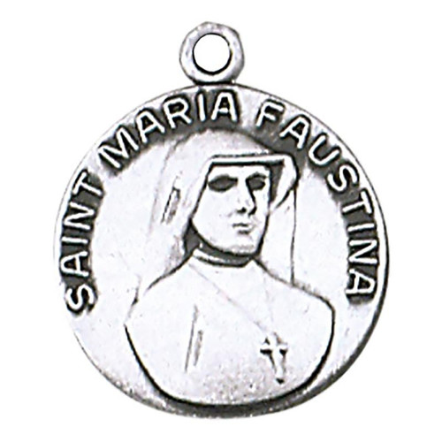 St. Maria Faustina Medal on Chain (JC-164/1MFT)