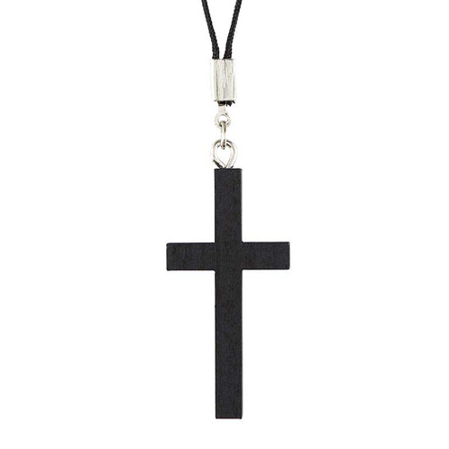 Thin-Style Cross Pendant - Black (BK-12069)