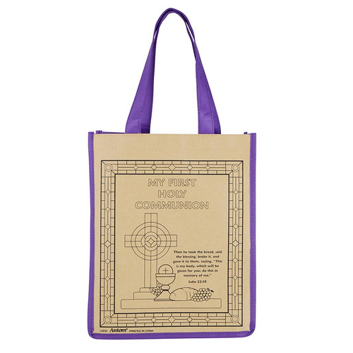 Color-Your-Own First Communion Tote Bag - 12/pk