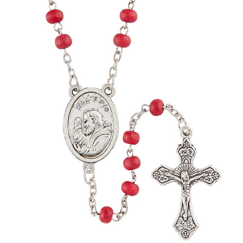 St. Pio Rose-Scented Rosary with Case - 8/pk