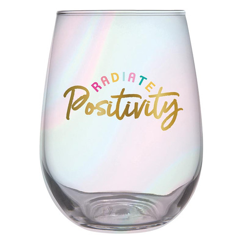 Stemless Wine Glass - Radiate Positivity - 4/cs