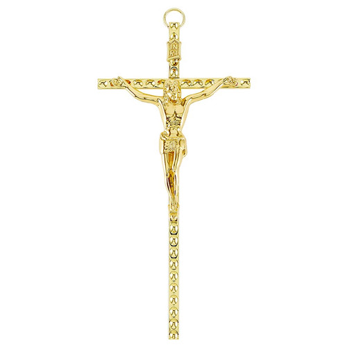 6" Gold Hammered Wall Crucifix - 2/pk