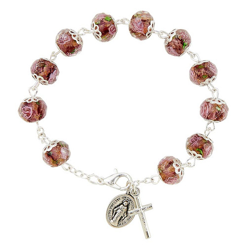 Murano Collection Amethyst Rosary Bracelet