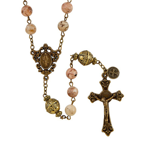 Mantle of Mary Collection Light Brown Rosary