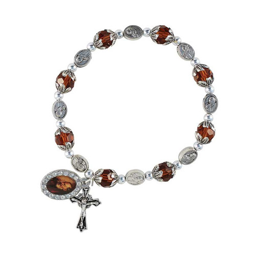 St. Pio Amber Bracelet - 4 Pc