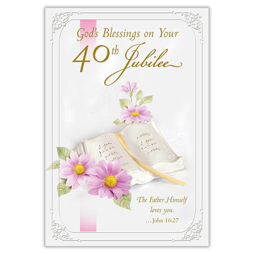 God's Blessings on Your 40th Jubilee 40th Jubilee Anniversary Card