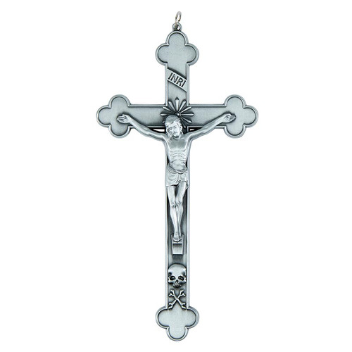 Memento Mori Silver Wall Crucifix - 2/pk