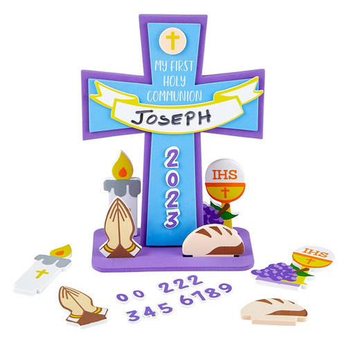 First Communion Stand Up Cross Craft Kit - 24/pk