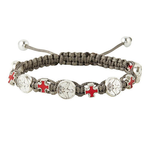 Holy Spirit and Cross Confirmation Macrame Bracelet - 10/pk