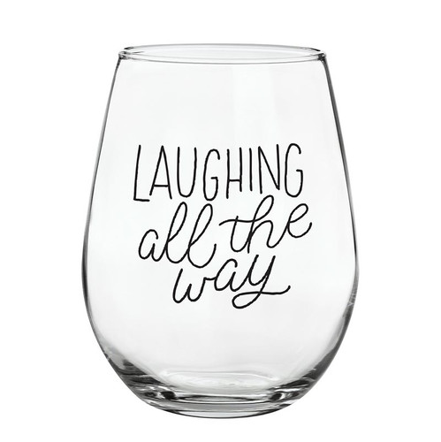 Stemless Wine Glass - Laughing