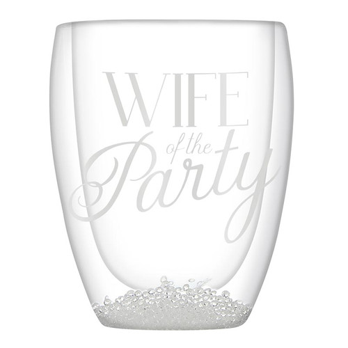 Double-Wall Stemless Glass - Wife of the Party