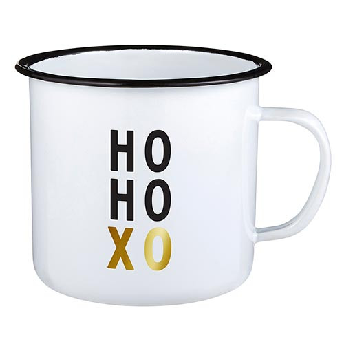 Holiday Enamel Mug - HO HO XO