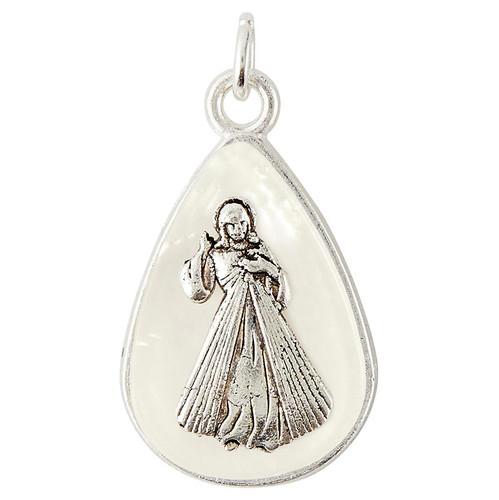 Mother of Pearl Divine Mercy Charm