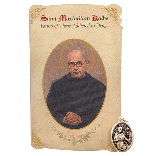 St. Maximilian Kolbe Healing Medal and Prayer Card Set - 6 sets/pk