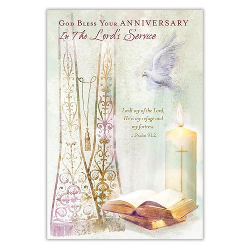 God Bless Your Anniversary in the Lord's Service Card