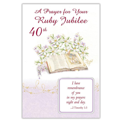 A Prayer For Your Ruby Jubilee - 40th Jubilee Anniversary Card