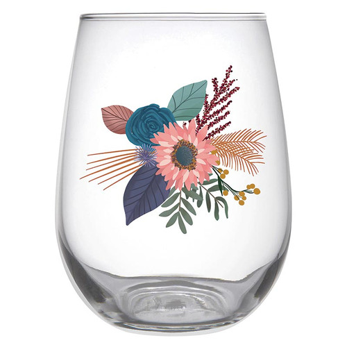 Thimblepress x Slant Stemless Wine Glass - Fall Bouquet