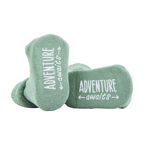 Socks - Green - Adventure Awaits, 3-12 months