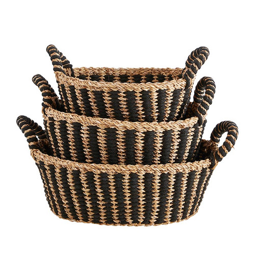 Oval Basket with Handle Set