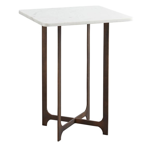 Metal Table with White Stone