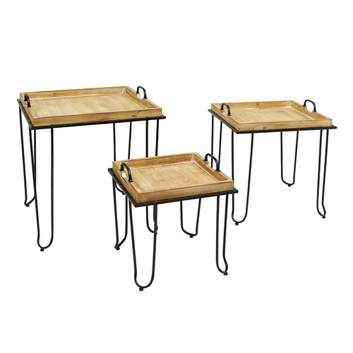 Square Tray Nested Tables - Set of 3