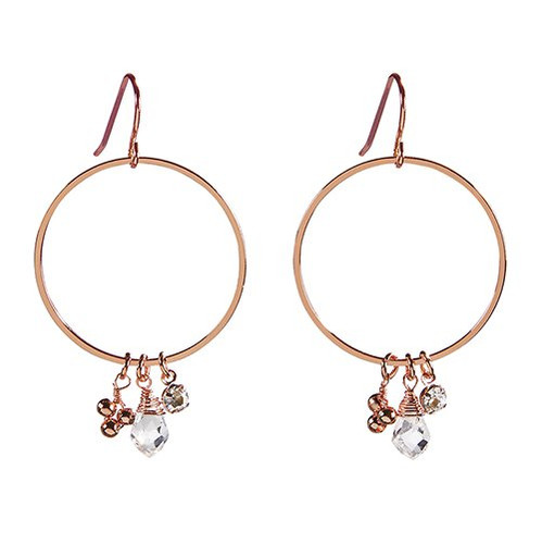 Dangle Hoops - Rose Gold