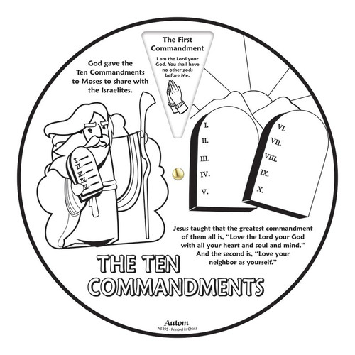 Color Your Own The Ten Commandments Learning Wheel 48/pk Consumer