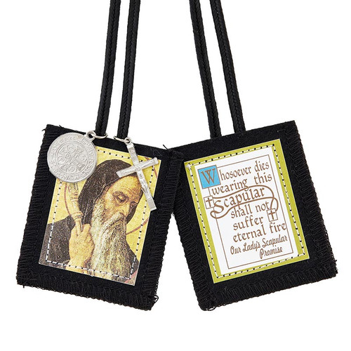 St. Benedict Scapular with Medals - 12/pk