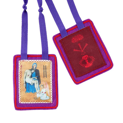 Purple Scapular of Benediction and Protection - 4/pk