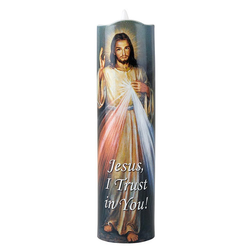 Divine Mercy Flameless Pillar Candle