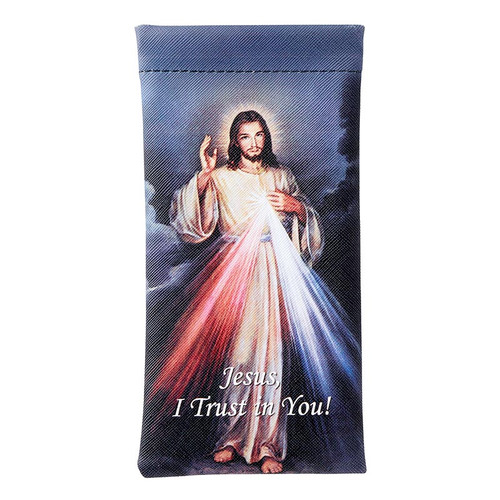 Divine Mercy Squeeze-Top Eye Glass Case - 10/pk