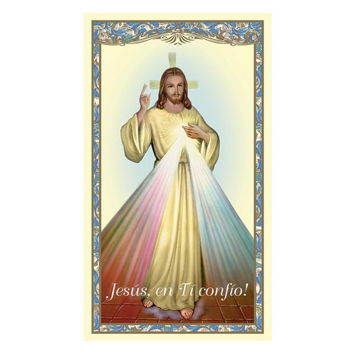 Divine Mercy Spanish Laminated Holy Card - 25/pk